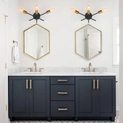 Trident Sputnik 3-Light Black/Gold Mid Century Wall Sconce with Bulbs Included by TRUE FINE -Dale Tiffany Store black gold true fine vanity lighting td41014w 4f 1000