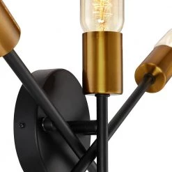 Trident Sputnik 3-Light Black/Gold Mid Century Wall Sconce with Bulbs Included by TRUE FINE -Dale Tiffany Store black gold true fine vanity lighting td41014w 76 1000