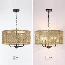Cape 20 in. 4-Light Bohemian Drum Chandelier with Lime Hand Woven Shade by TRUE FINE 21 Cape 20 in. 4-Light Bohemian Drum Chandelier with Lime Hand Woven Shade by TRUE FINE -Dale Tiffany Store black lime true fine chandeliers td90032fl 1f 1000