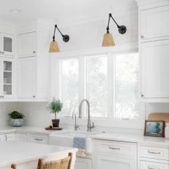 Adella 1-Light Black Rustic Natural Rattan Plug-In Swing Arm Wall Lamp with Dimmer Switch by TRUE FINE 20 Adella 1-Light Black Rustic Natural Rattan Plug-In Swing Arm Wall Lamp with Dimmer Switch by TRUE FINE -Dale Tiffany Store black rattan true fine wall lamps td10027w 44 1000