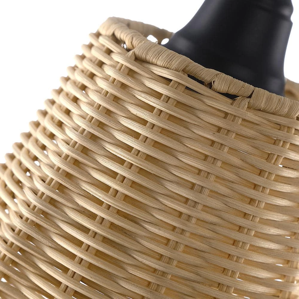 Adella 1-Light Black Rustic Natural Rattan Plug-In Swing Arm Wall Lamp with Dimmer Switch by TRUE FINE 9 Adella 1-Light Black Rustic Natural Rattan Plug-In Swing Arm Wall Lamp with Dimmer Switch by TRUE FINE - Image 7