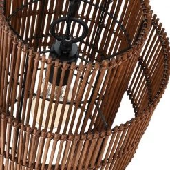 Rhett 11 in. 1-Light Tiered Rattan Drum Pendant Light with Black Canopy by TRUE FINE -Dale Tiffany Store black tan true fine chandeliers td60009p c3 1000