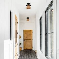 Bohe 8 in. 1-Light Black/Tan Bohemian Woven Rope Semi-Flush Mount Ceiling Light by TRUE FINE -Dale Tiffany Store black tan true fine flush mount lights td90028fl 40 1000