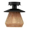 Bohe 8 in. 1-Light Black/Tan Bohemian Woven Rope Semi-Flush Mount Ceiling Light by TRUE FINE -Dale Tiffany Store black tan true fine flush mount lights td90028fl 64 1000