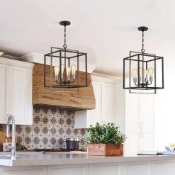 Sullivan 4-Light Black Square Farmhouse Chandelier with Wood Accents by TRUE FINE 15 Sullivan 4-Light Black Square Farmhouse Chandelier with Wood Accents by TRUE FINE -Dale Tiffany Store black true fine chandeliers td10007c 1d 1000
