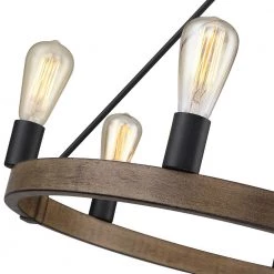 Hector 6-Light Black Wagon Wheel Farmhouse Chandelier with Wood Accents by TRUE FINE -Dale Tiffany Store black true fine chandeliers td10013c 44 1000