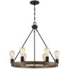 Hector 6-Light Black Wagon Wheel Farmhouse Chandelier with Wood Accents by TRUE FINE -Dale Tiffany Store black true fine chandeliers td10013c 64 1000