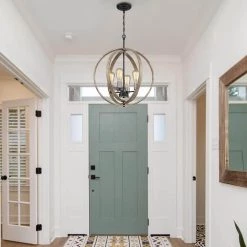 Ava 4-Light Black Globe Farmhouse Chandelier with Wood Accents by TRUE FINE -Dale Tiffany Store black true fine chandeliers td40005c 1d 1000