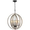 Ava 4-Light Black Globe Farmhouse Chandelier with Wood Accents by TRUE FINE -Dale Tiffany Store black true fine chandeliers td40005c 64 1000