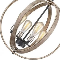 Ava 4-Light Black Globe Farmhouse Chandelier with Wood Accents by TRUE FINE -Dale Tiffany Store black true fine chandeliers td40005c 76 1000