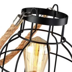 10.6 in. Rustic Black Small Accent Table Lamp with Jute Rope Handle by TRUE FINE -Dale Tiffany Store black true fine lamp bases td90006t 66 1000