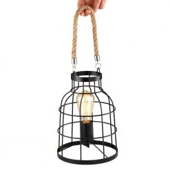 10.6 in. Rustic Black Small Accent Table Lamp with Jute Rope Handle by TRUE FINE -Dale Tiffany Store black true fine lamp bases td90006t c3 1000
