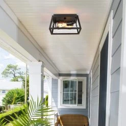 2-Light Black Outdoor Flush Mount Ceiling Light with Clear Water Glass by TRUE FINE -Dale Tiffany Store black true fine outdoor flush mount lights td20015cel 1d 1000