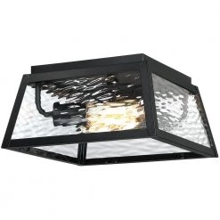 2-Light Black Outdoor Flush Mount Ceiling Light with Clear Water Glass by TRUE FINE -Dale Tiffany Store black true fine outdoor flush mount lights td20015cel 4f 1000