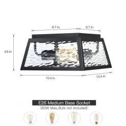 2-Light Black Outdoor Flush Mount Ceiling Light with Clear Water Glass by TRUE FINE -Dale Tiffany Store black true fine outdoor flush mount lights td20015cel 66 1000