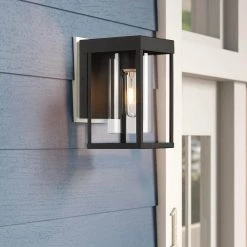 9 in. 1-Light Black Non Solar Outdoor Wall Lantern Sconce with Clear Glass (2-Pack) by TRUE FINE -Dale Tiffany Store black true fine outdoor sconces 2142ot 2pk 1d 1000