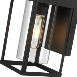 9 in. 1-Light Black Non Solar Outdoor Wall Lantern Sconce with Clear Glass (2-Pack) by TRUE FINE -Dale Tiffany Store black true fine outdoor sconces 2142ot 2pk 1f 1000