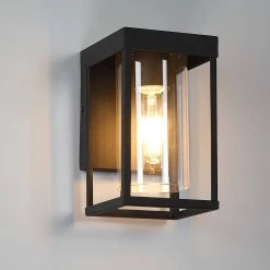 9 in. 1-Light Black Non Solar Outdoor Wall Lantern Sconce with Clear Glass (2-Pack) by TRUE FINE -Dale Tiffany Store black true fine outdoor sconces 2142ot 2pk 44 1000