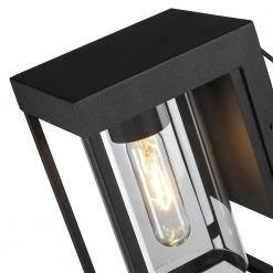 9 in. 1-Light Black Non Solar Outdoor Wall Lantern Sconce with Clear Glass (2-Pack) by TRUE FINE -Dale Tiffany Store black true fine outdoor sconces 2142ot 2pk 4f 1000
