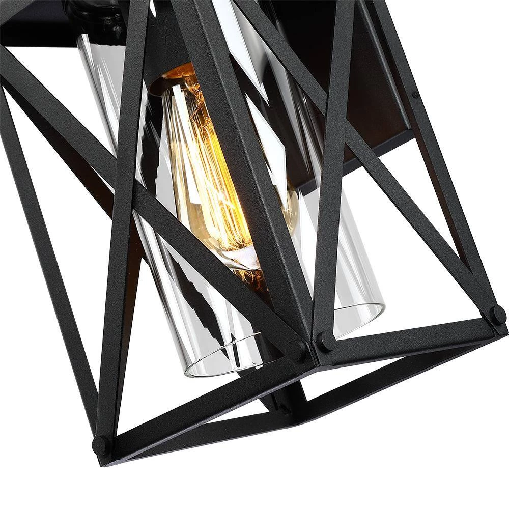 11 in. 1-Light Black Non Solar Outdoor Wall Lantern Sconces with Clear Glass Shade (2-Pack) by TRUE FINE 9 11 in. 1-Light Black Non Solar Outdoor Wall Lantern Sconces with Clear Glass Shade (2-Pack) by TRUE FINE - Image 7