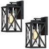 11 in. 1-Light Black Non Solar Outdoor Wall Lantern Sconces with Clear Glass Shade (2-Pack) by TRUE FINE -Dale Tiffany Store black true fine outdoor sconces 2143ot 2pk 64 1000