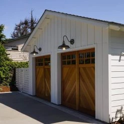 Blackforge 10 in. 1-Light Black with Gold Non Solar Outdoor Barn Wall Lantern Sconce (2-Pack) by TRUE FINE -Dale Tiffany Store black true fine outdoor sconces 21517ot 2pk 44 1000