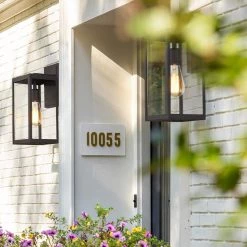 1-Light Black Modern Non Solar Outdoor Wall Lantern Sconce with Clear Glass Panel by TRUE FINE 22 1-Light Black Modern Non Solar Outdoor Wall Lantern Sconce with Clear Glass Panel by TRUE FINE -Dale Tiffany Store black true fine outdoor sconces 21518ot fa 1000