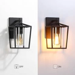 1-Light Black Farmhouse Non Solar Outdoor Wall Lantern Sconce with Clear Glass Shade by TRUE FINE -Dale Tiffany Store black true fine outdoor sconces 21519ot 44 1000