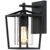 1-Light Black Farmhouse Non Solar Outdoor Wall Lantern Sconce with Clear Glass Shade by TRUE FINE -Dale Tiffany Store black true fine outdoor sconces 21519ot 64 1000