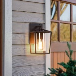 1-Light Black Farmhouse Non Solar Outdoor Wall Lantern Sconce with Clear Glass Shade by TRUE FINE -Dale Tiffany Store black true fine outdoor sconces 21519ot fa 1000