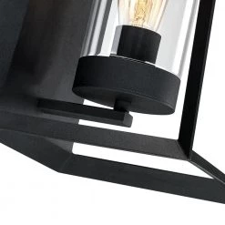 Fine forge 13.5 in. 1-Light Black Outdoor Wall Lantern Sconce with Clear Closed Glass by TRUE FINE -Dale Tiffany Store black true fine outdoor sconces td10029ot 1f 1000