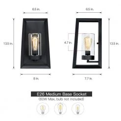 Fine forge 13.5 in. 1-Light Black Outdoor Wall Lantern Sconce with Clear Closed Glass by TRUE FINE -Dale Tiffany Store black true fine outdoor sconces td10029ot 66 1000