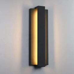 Reflect 18.7 in. Black Modern/Contemporary LED Outdoor Wall Light Lantern Sconce by TRUE FINE -Dale Tiffany Store black true fine outdoor sconces td120005w led 1d 1000