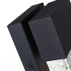 1-Light Black Modern/Contemporary LED Integrated Outdoor Wall Light Lantern Sconce with Seeded Crystal by TRUE FINE -Dale Tiffany Store black true fine outdoor sconces td120006w led 1f 1000