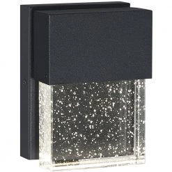 1-Light Black Modern/Contemporary LED Integrated Outdoor Wall Light Lantern Sconce with Seeded Crystal by TRUE FINE -Dale Tiffany Store black true fine outdoor sconces td120006w led fa 1000