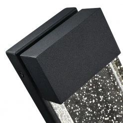 1-Light Black Modern/Contemporary LED Integrated Outdoor Wall Light Lantern Sconce with Seeded Crystal by TRUE FINE -Dale Tiffany Store black true fine outdoor sconces td120007w led 1f 1000