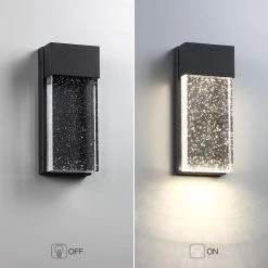 1-Light Black Modern/Contemporary LED Integrated Outdoor Wall Light Lantern Sconce with Seeded Crystal by TRUE FINE -Dale Tiffany Store black true fine outdoor sconces td120007w led 40 1000