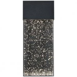 1-Light Black Modern/Contemporary LED Integrated Outdoor Wall Light Lantern Sconce with Seeded Crystal by TRUE FINE -Dale Tiffany Store black true fine outdoor sconces td120007w led fa 1000