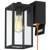 Trevot 1-Light 12 in. Black Outdoor Wall Lantern Sconce with Built-In GFCI Outlets by TRUE FINE -Dale Tiffany Store black true fine outdoor sconces td130001ot 64 1000