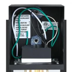 Trevot 1-Light 16 in. Black Outdoor Wall Lantern Sconce with Built-In GFCI Outlets by TRUE FINE -Dale Tiffany Store black true fine outdoor sconces td130002ot 44 1000