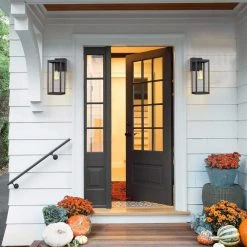 Trevot 1-Light 16 in. Black Outdoor Wall Lantern Sconce with Built-In GFCI Outlets by TRUE FINE -Dale Tiffany Store black true fine outdoor sconces td130002ot 76 1000