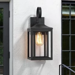 Citadel 1-Light 15.5 in. Black Outdoor Wall Lantern Sconce Light by TRUE FINE -Dale Tiffany Store black true fine outdoor sconces td130004ot 40 1000