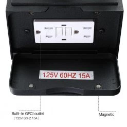 Glendale 1-Light Black Hardwired Outdoor Wall Lantern Sconce with Built-In GFCI Outlets by TRUE FINE -Dale Tiffany Store black true fine outdoor sconces td20016ot 44 1000