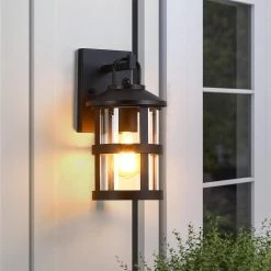Mission Hill 1-Light Black Hardwired Outdoor Wall Lantern Sconce with Clear Glass by TRUE FINE -Dale Tiffany Store black true fine outdoor sconces td40007ot 1d 1000