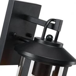 Mission Hill 1-Light Black Hardwired Outdoor Wall Lantern Sconce with Clear Glass by TRUE FINE -Dale Tiffany Store black true fine outdoor sconces td40007ot 44 1000