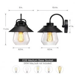 Cottage 1-Light Black Hardwired Outdoor Wall Lantern Sconce with Seeded Glass by TRUE FINE -Dale Tiffany Store black true fine outdoor sconces td40008ot 66 1000