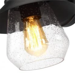 Cottage 1-Light Black Hardwired Outdoor Wall Lantern Sconce with Seeded Glass by TRUE FINE -Dale Tiffany Store black true fine outdoor sconces td40008ot fa 1000