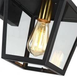 Blakely 1-Light Black Hardwired Outdoor Wall Lantern Sconce with Brass Accents by TRUE FINE -Dale Tiffany Store black true fine outdoor sconces td40009ot 44 1000