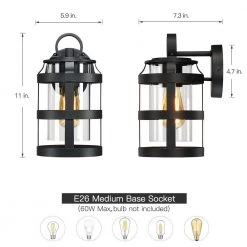 Castle 1-Light Black Hardwired Outdoor Wall Lantern Sconce with Clear Glass by TRUE FINE -Dale Tiffany Store black true fine outdoor sconces td40011ot 40 1000