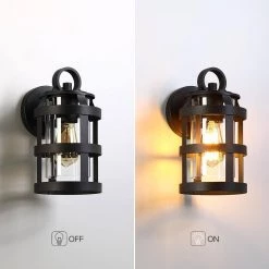 Castle 1-Light Black Hardwired Outdoor Wall Lantern Sconce with Clear Glass by TRUE FINE -Dale Tiffany Store black true fine outdoor sconces td40011ot c3 1000
